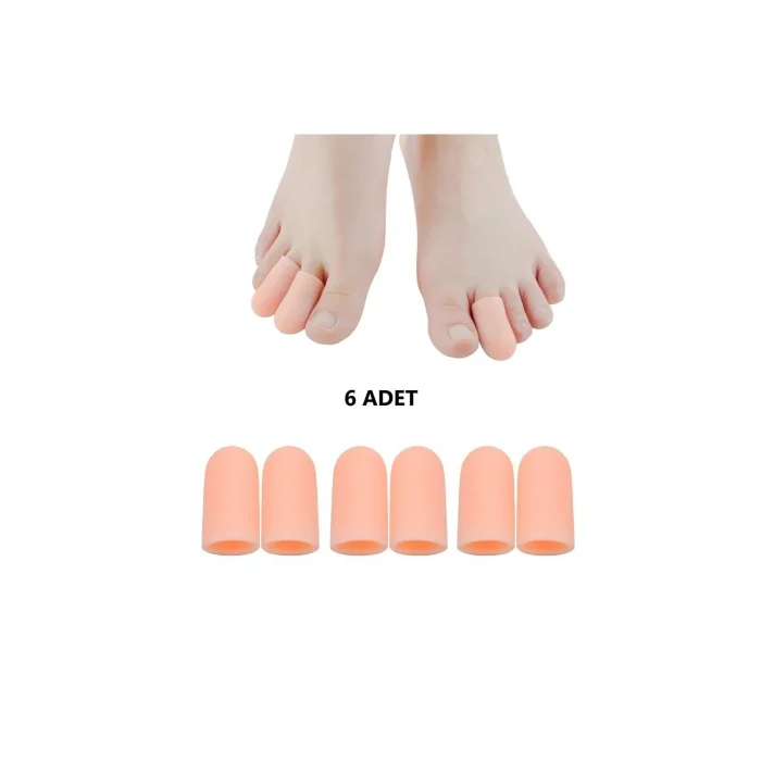 Genel Ürün 6adet Ayak Serçe Parmak Orta Parmak Yüzük Parmak Koruyucu Batık Tırnak Kemik Koruyucu Silikon Hortu