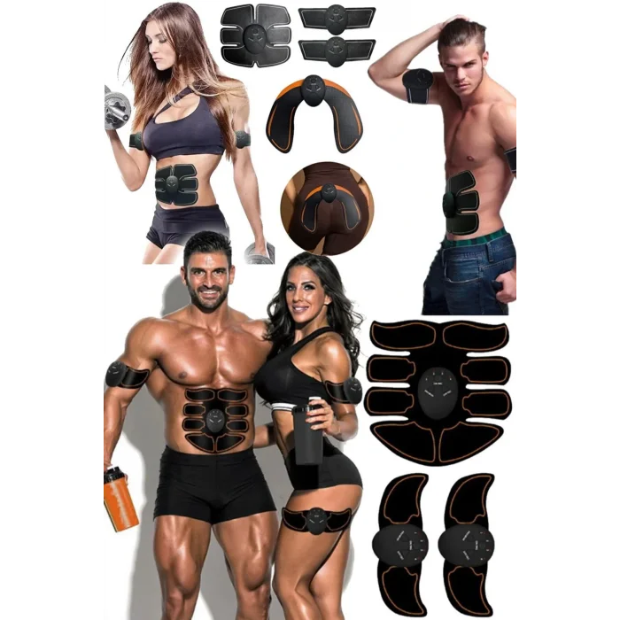 Genel Ürün 4 lü Kas Eğitimi Titreşim Fitness Masaj Gücü Aleti Pro Vücut Kası Elektrik Simülatör Kalça Karın Ko