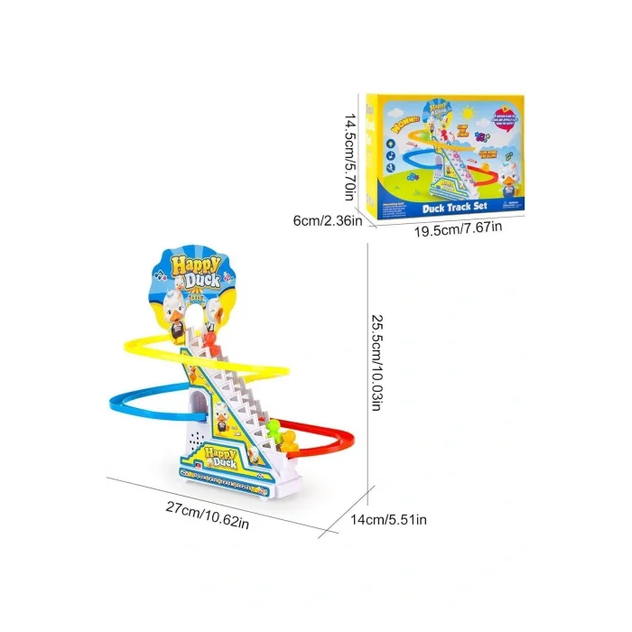 Genel Ürün Dön Dolaş Ördek Oyunu Kaydıraktan Merdivenden Çıkıp Kayan Renkli Yavru Ördek Işıklı Müzikli
