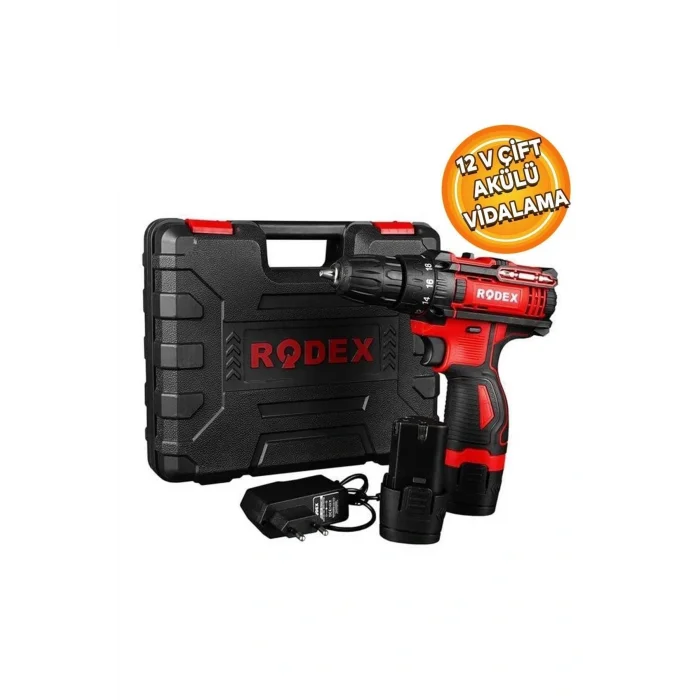 Genel Ürün Matkap Rdx3321 Şarjlı Akülü Matkap 12 V Çift Akülü Vidalama