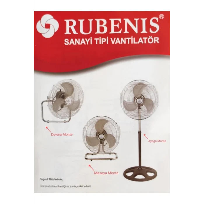 Genel Ürün 46 Cm Rbs-20 Premium Sanayi Tipi Vantilatör