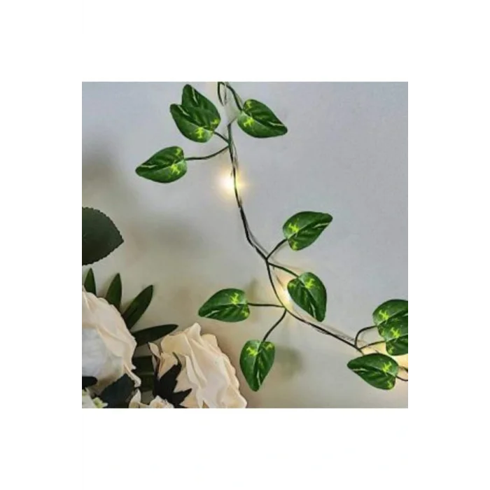 Genel Ürün Dekoratif Yeşil Yapraklı Yapay Sarmaşık Ve 3 Metre Peri Led Gün Işığı