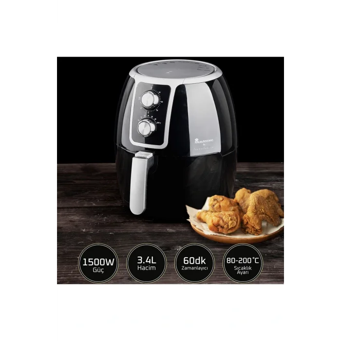 Genel Ürün Airfryer Yağsız Fritöz 3,4 Litre Kapasiteli 1500 W Bgmp-9177