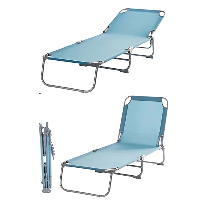 Genel Ürün Şezlong 2li Katlanabilir Bahçe Plaj Şezlongu Mavi 2li Takım, Mavi Şezlong, Bahçe, Şezlongu