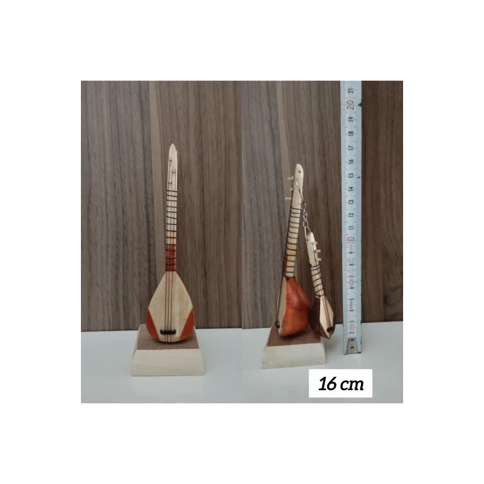 Biblo Minyatür Ahşap Saz Bağlama Biblo