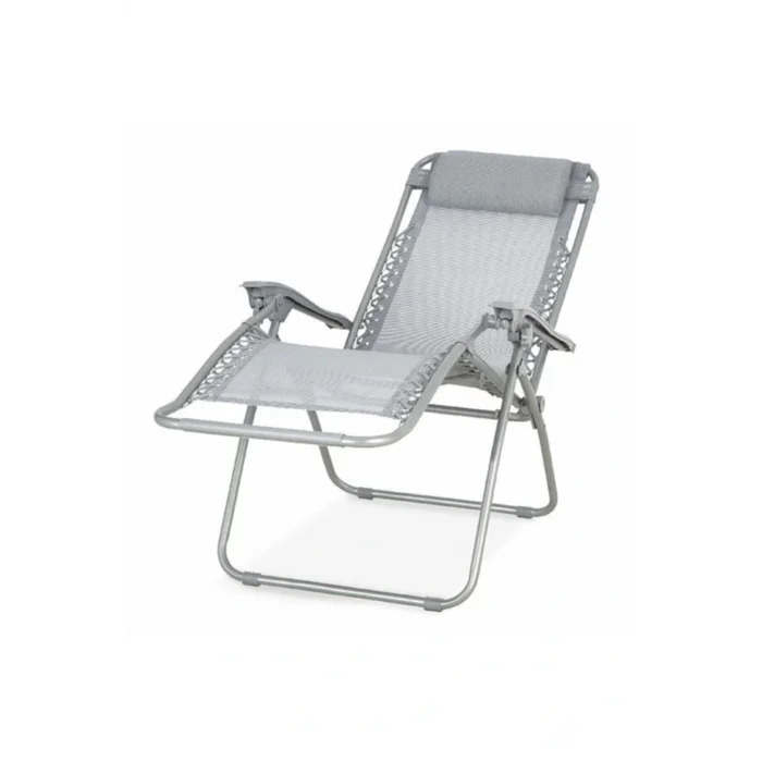 Genel Ürün Gravity Bahçe Kamp Plaj Katlanır Şezlong Sandelyesi Koltuk Koltuğu Gri
