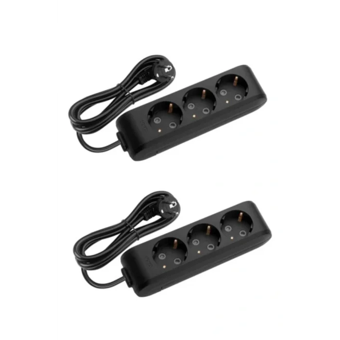 Genel Ürün Avantajlı Paket Siyah Multilet Grup Priz Uzatma Kablosu (1 Adet 3lü 3 Metre 1 Adet 3lü 5 Metre