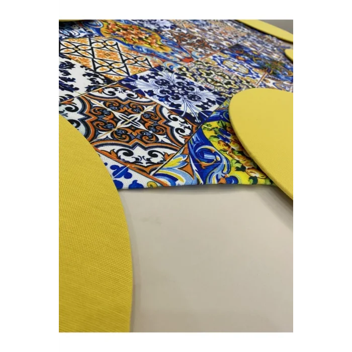 Genel Ürün Çini Desenli Runner Ve 6lı Supla Seti