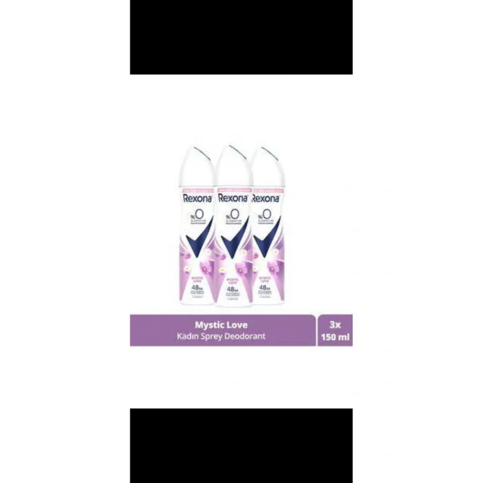 Kol Saati Kadın Sprey Deodorant Mystic Love %0 Alüminyum 48 Saat Ter Kokusuna Karşı Koruma 150 ml x3