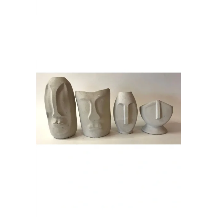 Biblo Ev Dekor Dekoratif Kafalar 4lü Heykel Biblo Aksesuar Set