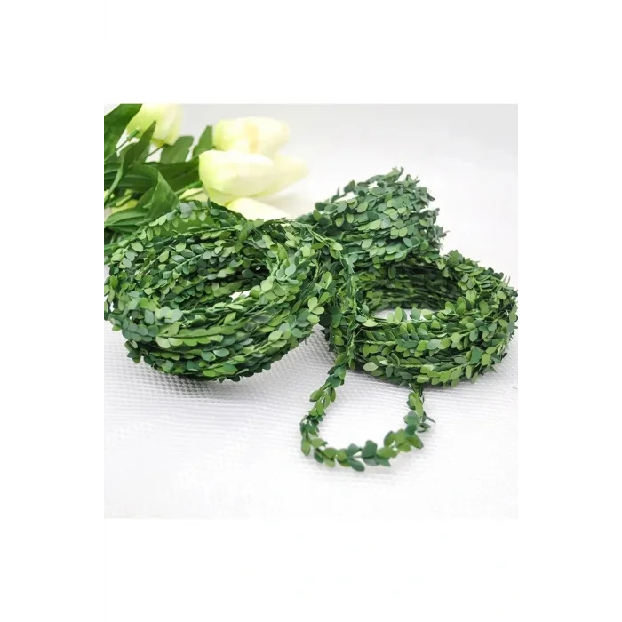 Genel Ürün 7.5 Metre Telli Taç Sarmaşık Minik Yaprak ( 1 Cm ) Şerit Yapay Çiçek Doğalgaz Borusu Süsü – Yapay Ç