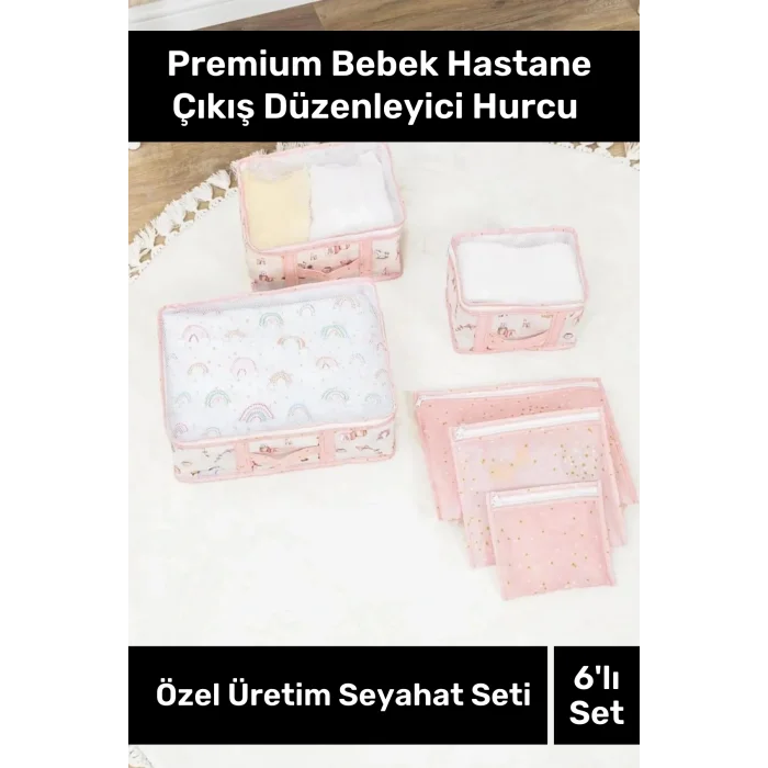 Genel Ürün Özel Üretim Baby 6 Lı Seyahat Seti Anne Bebek Hastane Çıkışı Düzenleyici Hurcu Doğum Çantası