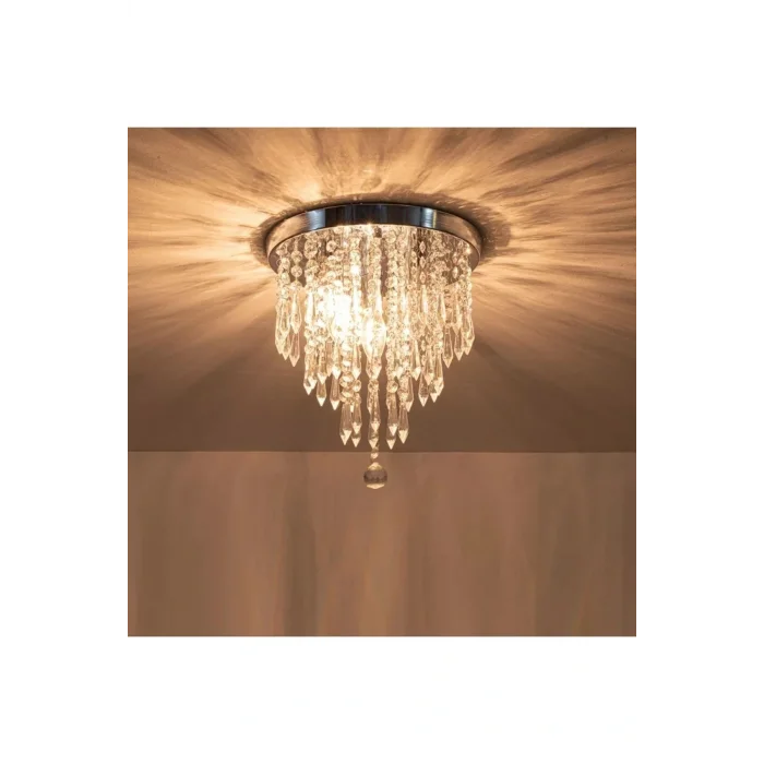 Genel Ürün Ahenk Krom Taşlı Modern Salon Avize