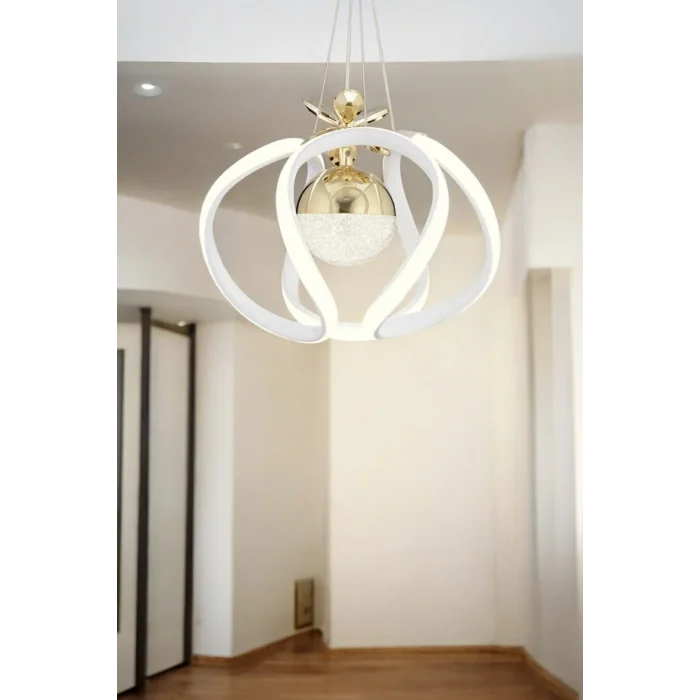 Genel Ürün Ahtapot Sarkıt Gold Beyaz Toplu Led Avize