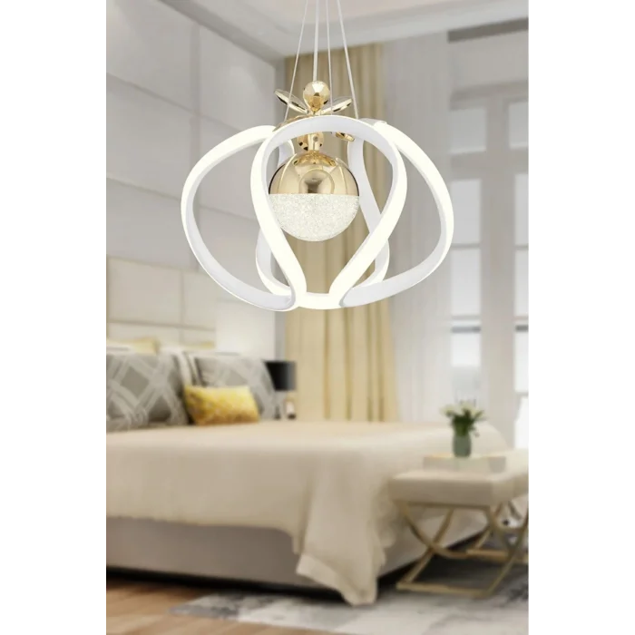 Genel Ürün Ahtapot Sarkıt Gold Beyaz Toplu Led Avize