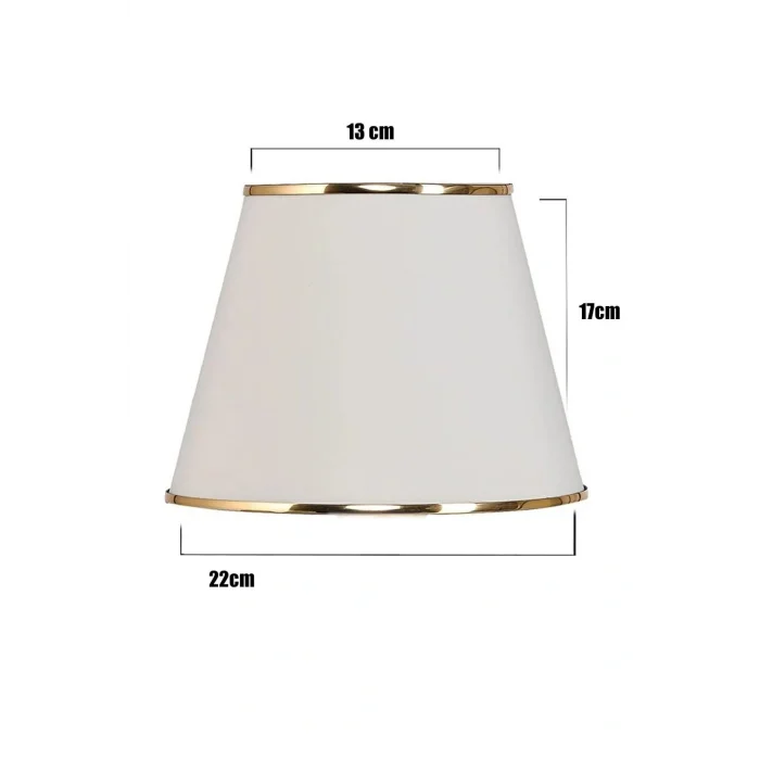 Genel Ürün 22lik Abajur Şapkası / Krem Gold Detaylı