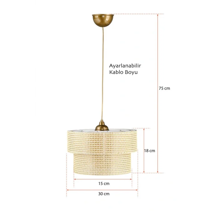 Genel Ürün Modern doğal hazeran rattan 2 katlı sarkıt avize, şık ve aydınlatıcı dekor seçeneği