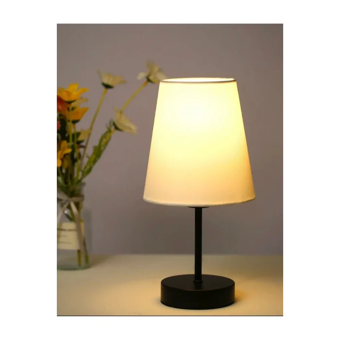 Genel Ürün Modern Abajur Pilli Abajur Krem Abajurlü Kablosuz Taşınabilir Pilli Abajur