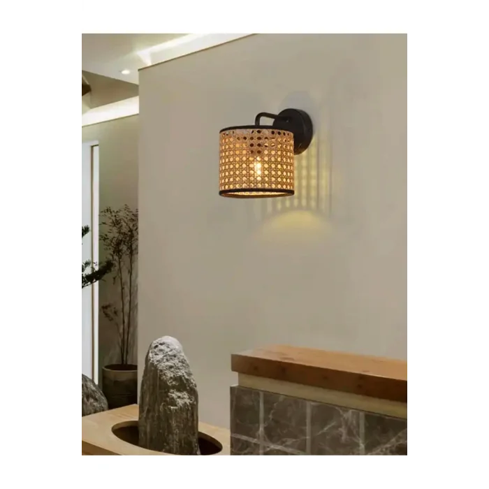 Genel Ürün Modern Pilli Aplik Hasır Pilli Aplik Elektrik Tesisatı Gerektirmez Tak Kullan