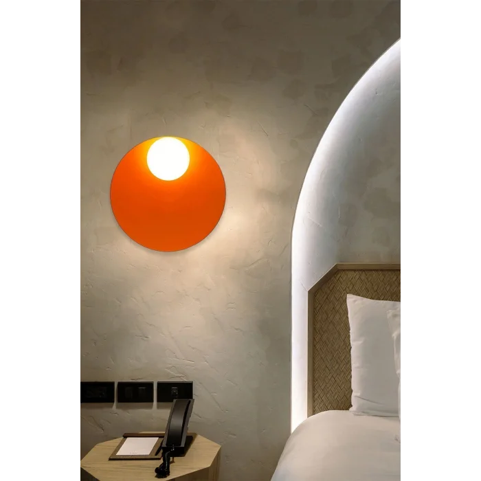 Genel Ürün Geniş Turuncu Metal Aplik Mutfak Iç Mekan Salon Cafe Ofis Pastane Modern Dekoratif Aplikleri