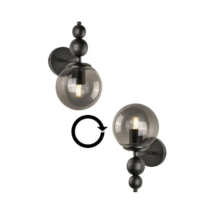 Genel Ürün Venüs 2li Aplik Siyah Model- Siyah Füme Cam- Modern Aplik