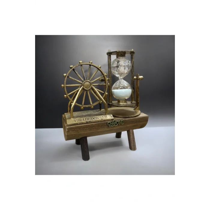 Kol Saati Dekoratif Ahşap Standlı London Dönme Dolap Tasarımı Ve Kum Saati