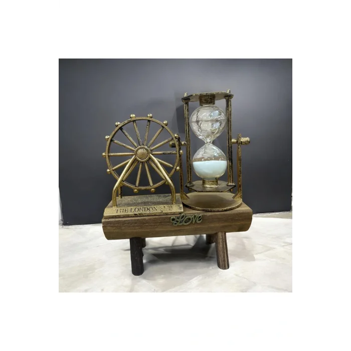 Kol Saati Dekoratif Ahşap Standlı London Dönme Dolap Tasarımı Ve Kum Saati