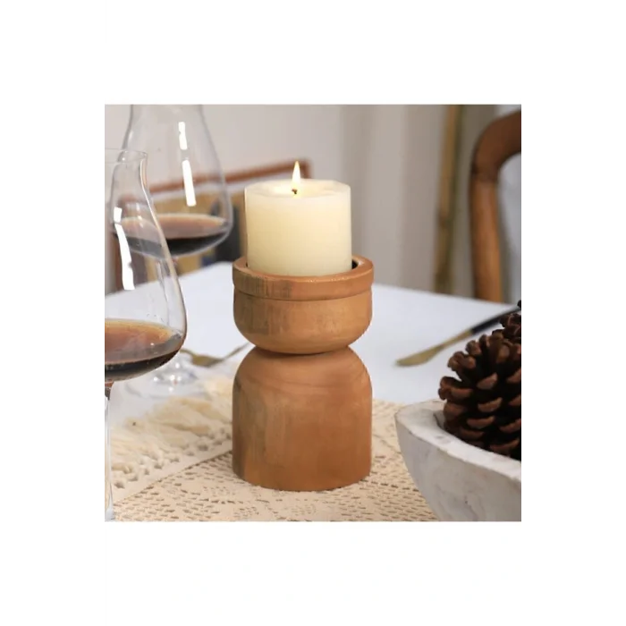 Genel Ürün Renka White And Wood Şamdan