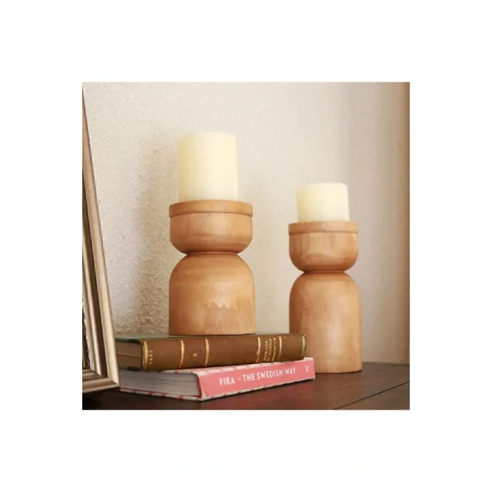 Genel Ürün Renka White And Wood Şamdan