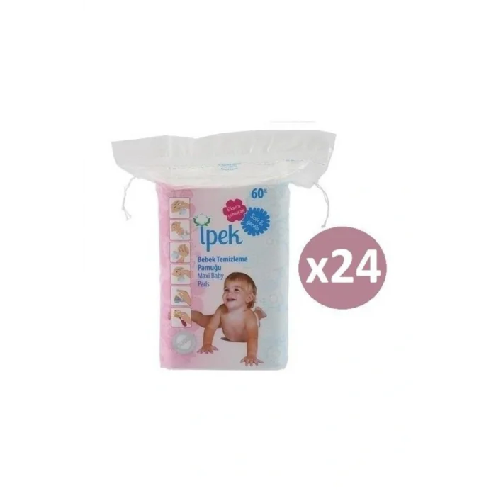 Genel Ürün Ipek Maxi Pamuk Bebek Temizleme Pamuğu 60lı * 24lü Paket