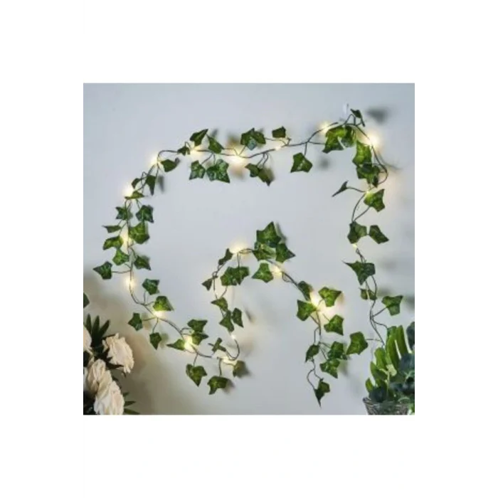Genel Ürün Dekoratif Yeşil Yapraklı Yapay Sarmaşık Ve 3 Metre Peri Led Gün Işığı
