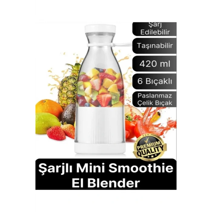 Genel Ürün Taşınabilir Şarjlı Bardak Blender Meyve Sıkcağı Smoothie El Blenderı