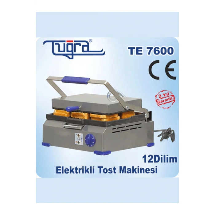 Genel Ürün Te-7600 12 Dilim Döküm Elektrikli Eko Tost Makinesi