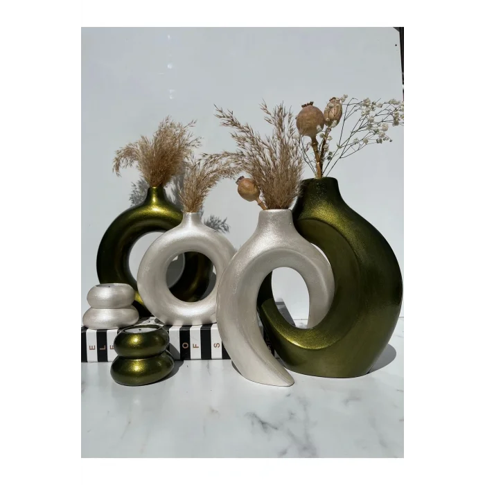 Genel Ürün ELA-HOME sevgili vazo set, dekoratif halka mumluklu set