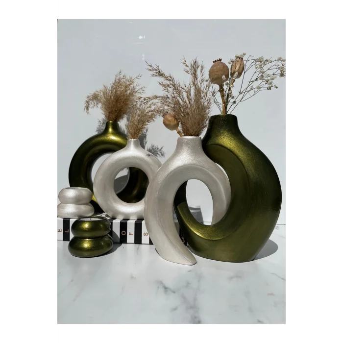 Genel Ürün ELA-HOME sevgili vazo set, dekoratif halka mumluklu set