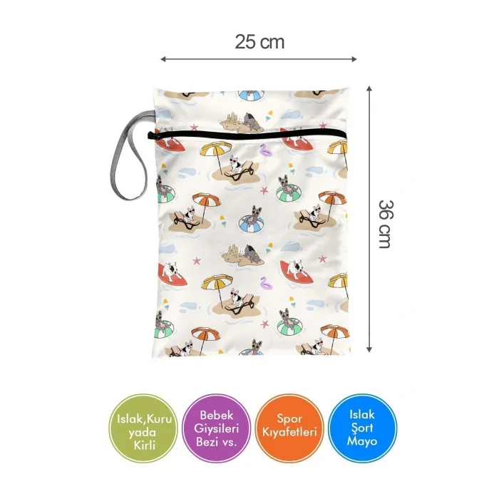 Genel Ürün Surf Dog - Islak/kuru Kirli Temiz Kıyafet, Mayo, Bebek Çamaşır Çantası - Sıvıya Dayanıklı