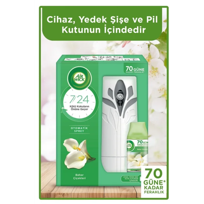 Genel Ürün Oda Kokusu Freshmatik, Otomatik Sprey Makine + Bahar Çiçekleri Yedek Sprey 250 ml