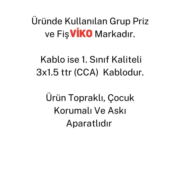 Genel Ürün Viko Ekonomik 3lü Topraklı Çocuk Korumalı Grup Priz 10 Metre Kablo