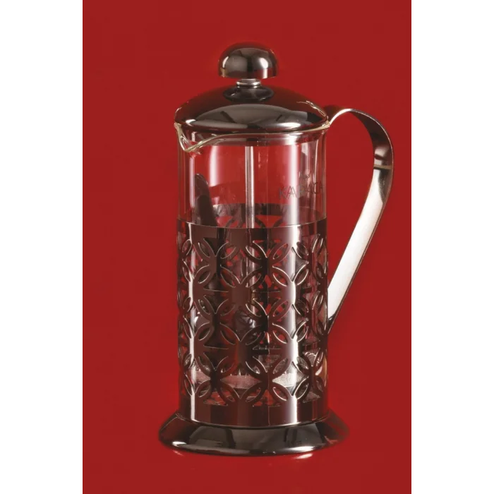 Genel Ürün Coffee Bean Borosilikat Cam French Press Black Flower 350 ml
