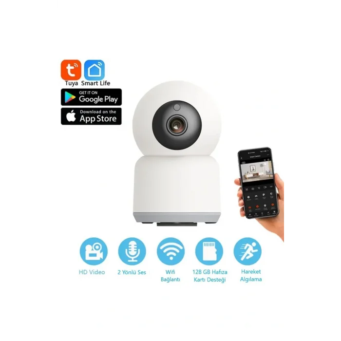 Genel Ürün Gece Görüşlü 360 Derece Wifi Akıllı IP Kamera - CT-4050