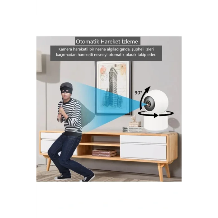 Genel Ürün Gece Görüşlü 360 Derece Wifi Akıllı IP Kamera - CT-4050