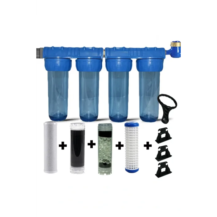 Genel Ürün Daire Bina Sayaç Girişi 4 Aşama Su Arıtma Cihazı ( Ağır Kireç Önleyici Yumuşatma Sistemi )