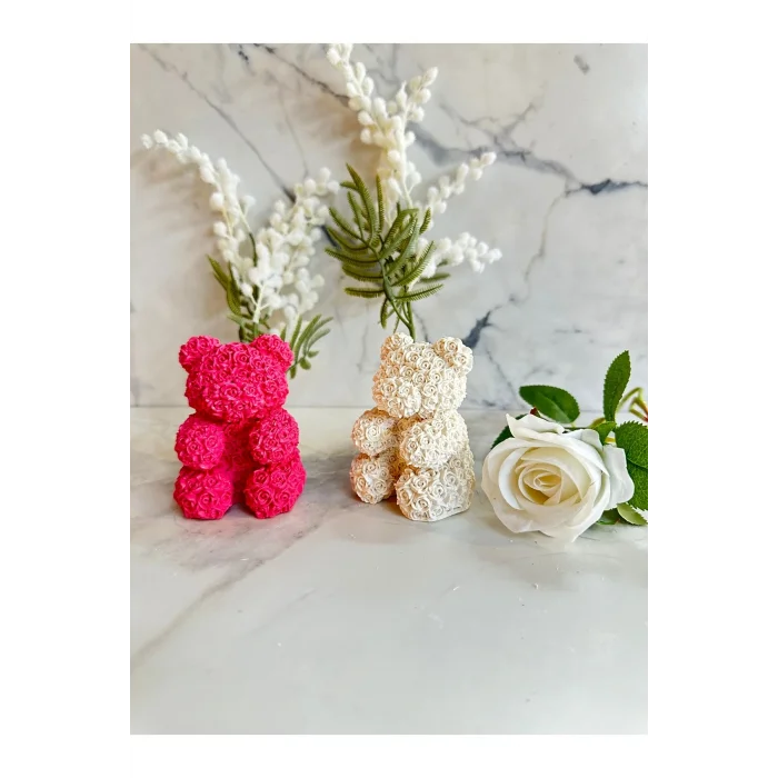 Biblo 2li Güllü Ayıcık Biblo Dekor Hediyelik Sunum Yanı