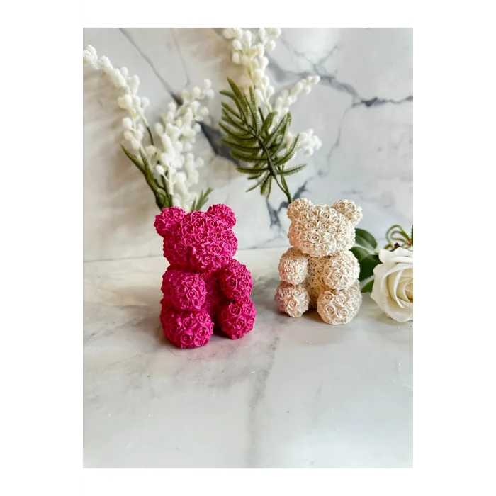 Biblo 2li Güllü Ayıcık Biblo Dekor Hediyelik Sunum Yanı