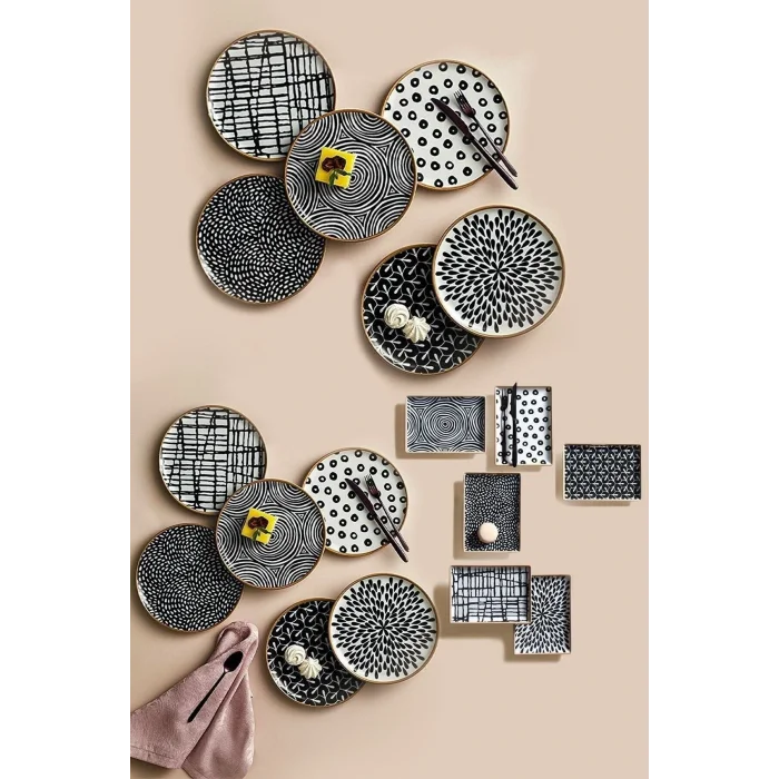 Genel Ürün Fractal 18 Parça 6 Kişilik Kahvaltı Ve Ikram Takımı