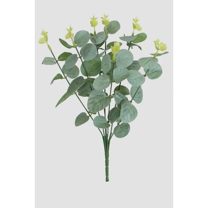 Genel Ürün 7 Dal Plastik Okaliptus Demeti 33 Cm Mat Yeşil