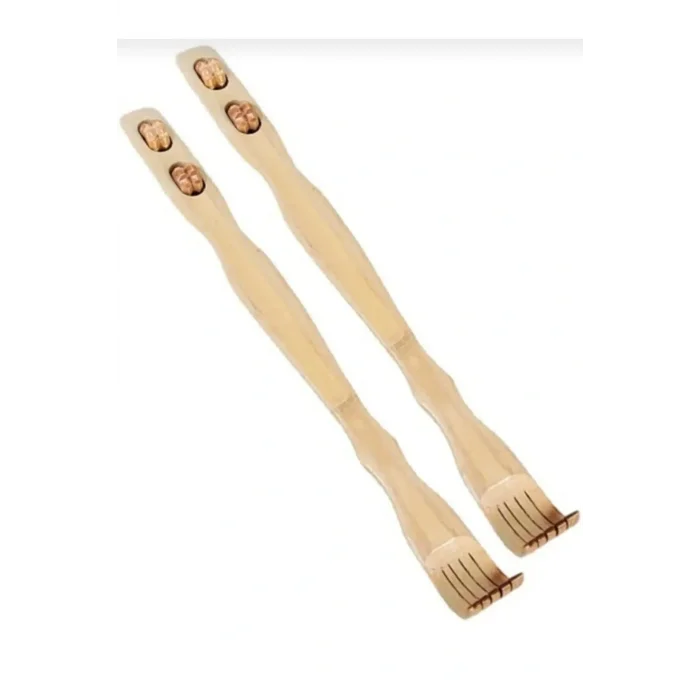 Genel Ürün 2 ADET Bambu Ahşap Sırt Kaşıyıcı Sırt Kaşıma Aleti 47 cm Tekerlekli Masaj Aparatlı