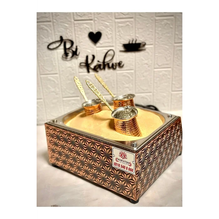 Genel Ürün Kumda Kahve Makinesi Elektrikli Bakır Desenli Işlemeli