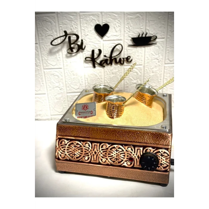 Genel Ürün Kumda Kahve Makinesi Elektrikli Bakır Desenli Işlemeli