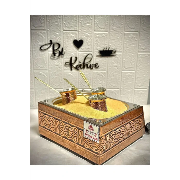 Genel Ürün Kumda Kahve Makinesi Elektrikli Bakır Desenli Işlemeli